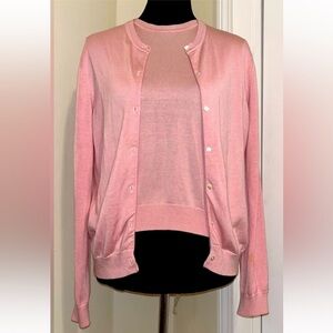Brooks Brothers 💯 Silk Pink Women's Cardigan Sweater